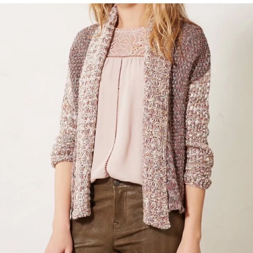 Anthropologie’s Moth Wool Blend Open Front Knit Cardigan size Medium